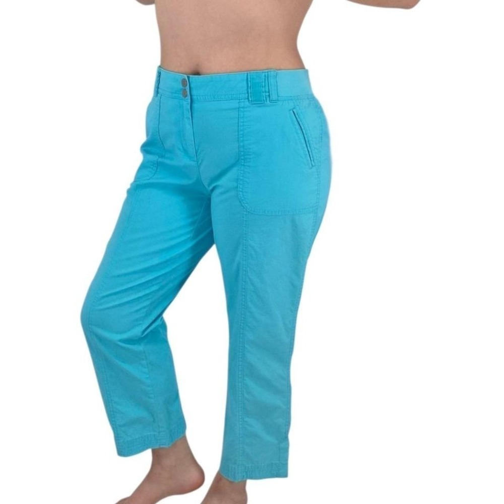 teal blue‎ straight leg capri pants